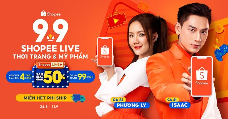 "9-9 Shopee Live Thời trang & Mỹ phẩm" diễn ra từ nay đến hết ngày 11.9 với nhiều chương trình giải trí và ưu đãi qua livestream "9-9 Shopee Live Thời trang & Mỹ phẩm" diễn ra từ nay đến hết ngày 11.9 với nhiều chương trình giải trí và ưu đãi qua livestream