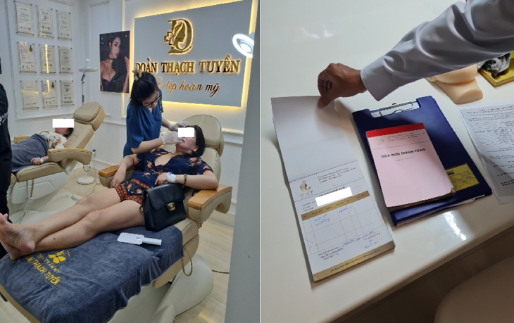 Cơ sở chăm sóc da 3 lần 'lấn sân' phẫu thuật thẩm mỹ, không hợp tác kiểm tra- Ảnh 1. Hộ kinh doanh Đoàn Thạch Tuyền trên địa bàn quận 7 (TP.HCM) ba lần bị xử phạt do phẫu thuật thẩm mỹ không phép - Ảnh: Thanh tra Sở Y tế cung cấp
